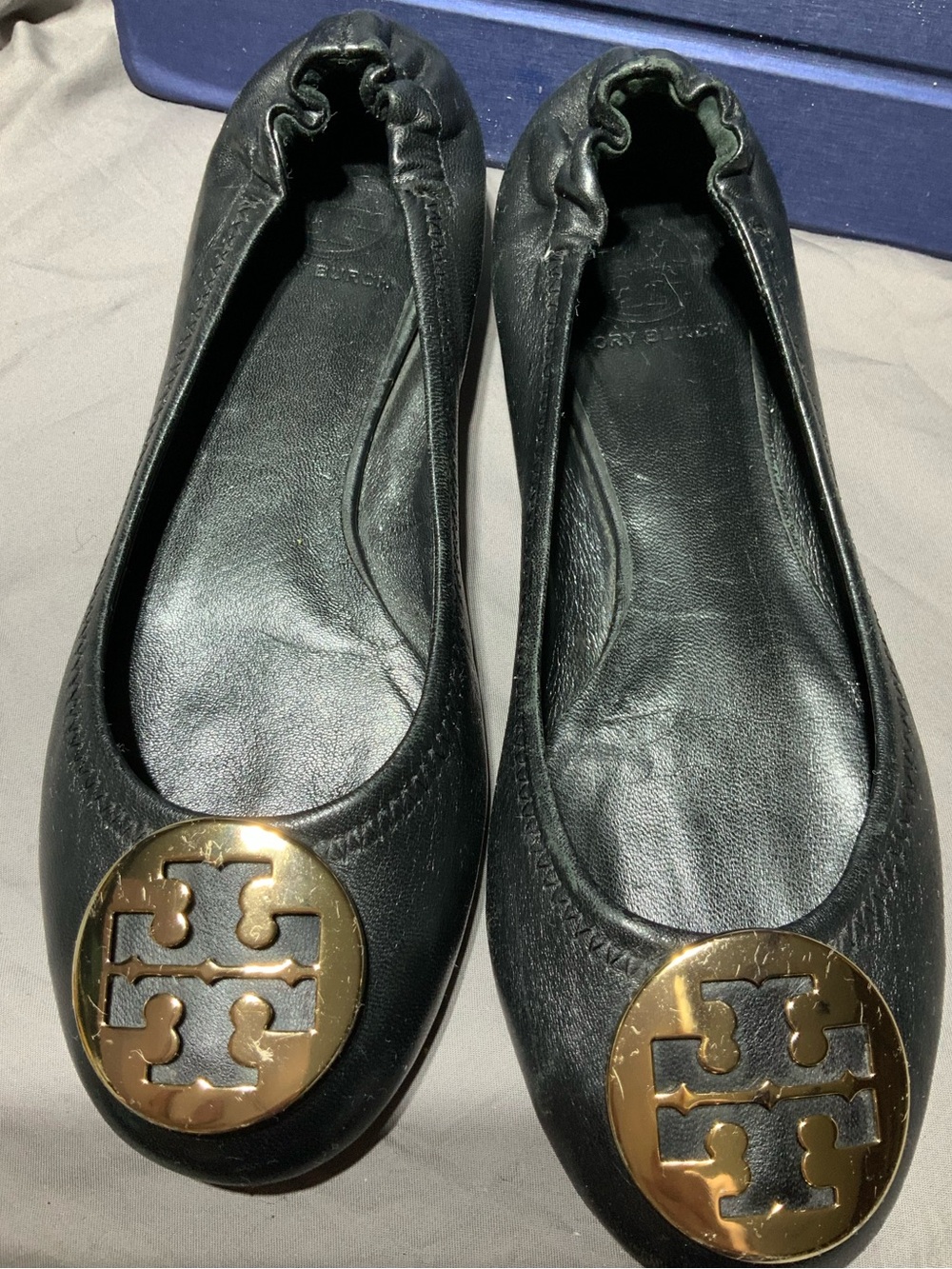 TORY BURCH Black Leather Ballet Flat SIZE 7 / 7.5